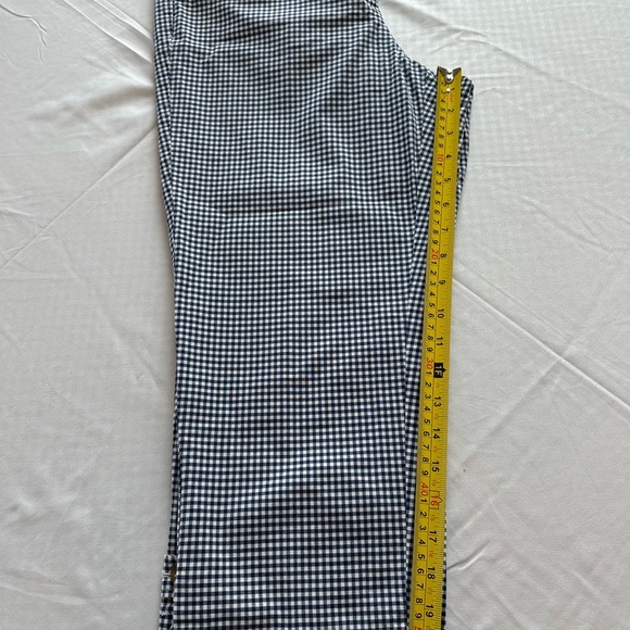 Talbots Capris Cropped Pants Womens 8 Blue Check Pockets Coastal Grandma - Picture 9 of 10